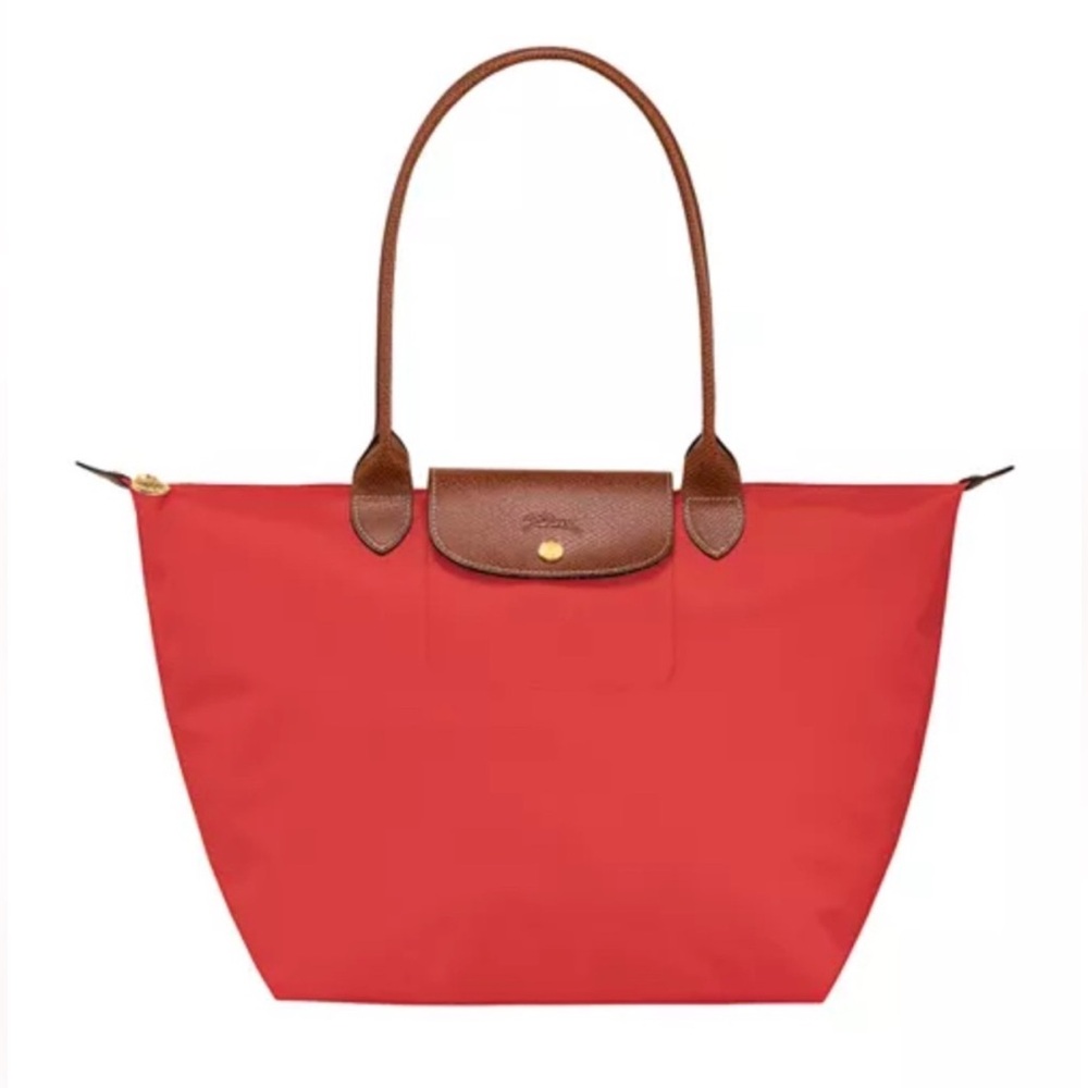 Red Longchamp Le Pliage Tote - Large